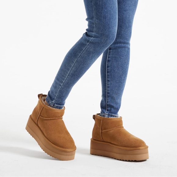 Xiakolaka Women's Classic Platform Mini Boots Winter Suede Anti-Slip Ankle.  NWT - Picture 6 of 13